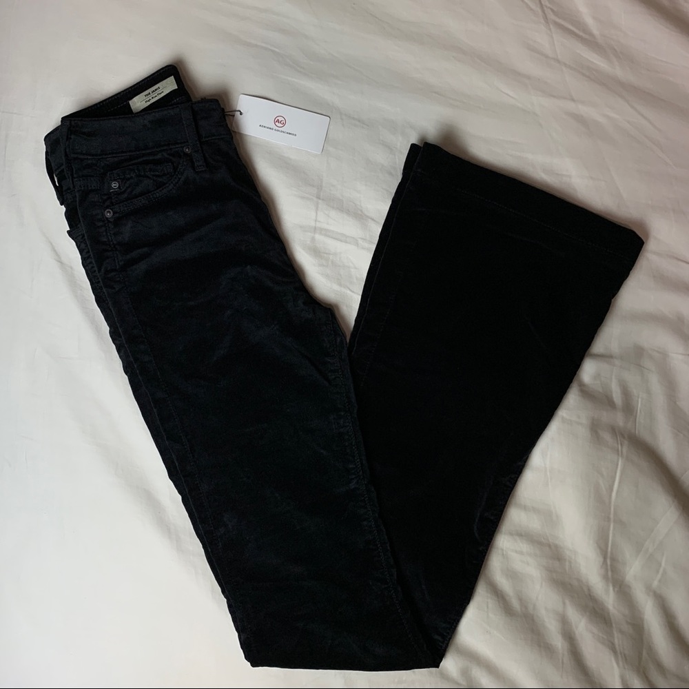 NWT Janis Black Velvet Flare AG Pants - Picture 7 of 7